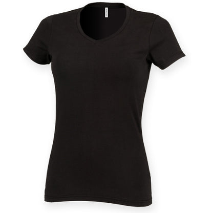 Women's V Neck Heavy Weight Cotton T-shirt